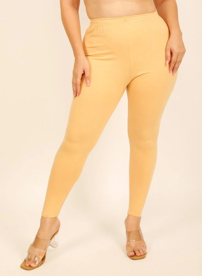 Take Two Yellow Women Yellow Solid Cotton Leggings By Dunberry London for Women | Best Price UAE